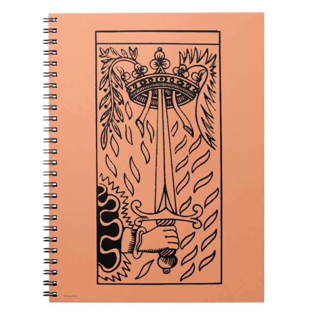 Tarot Card: Ace Of Swords Notebook (Front)