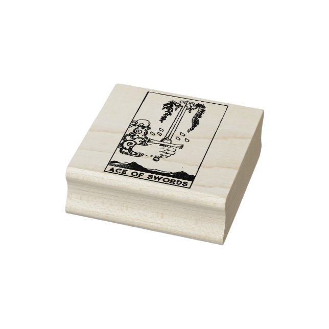Tarot Card: Ace of Swords Personalised Rubber Stamp (Stamp)