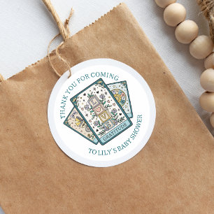 Tarot Card Baby Shower Thank You Classic Round Sticker