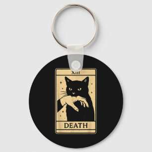 Tarot Card Black Cat Occult Witchy Black Cat Tarot Key Ring