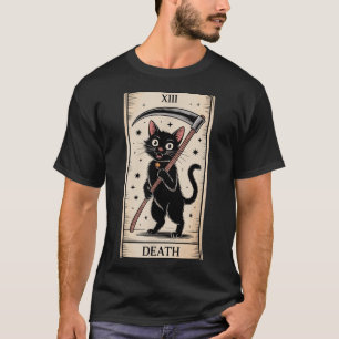 Tarot Card Black Cat Occult Witchy Death Funny Gag T-Shirt