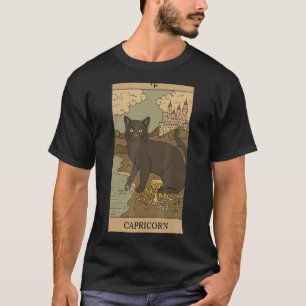 Tarot Card Cat Capricorn Zodiac Horoscope December T-Shirt