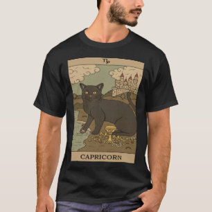 Tarot Card Cat Capricorn Zodiac Horoscope December T-Shirt