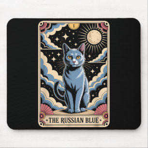 Tarot Card Cat Halloween The Russian Blue Mouse Mat