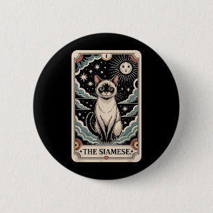 Tarot Card Cat Halloween The Siamese 6 Cm Round Badge
