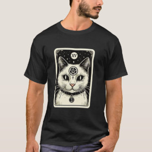 Tarot Card Cat The Devil Satanic Goth Halloween Ca T-Shirt