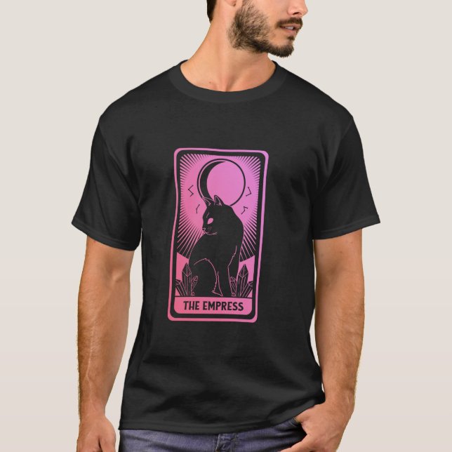 Tarot Card Cat Women Mystical Moon Occult The Empr T-Shirt (Front)