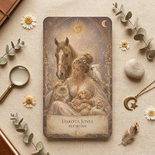 Tarot Card Celestial Woman Sun Moon Pet Sitter