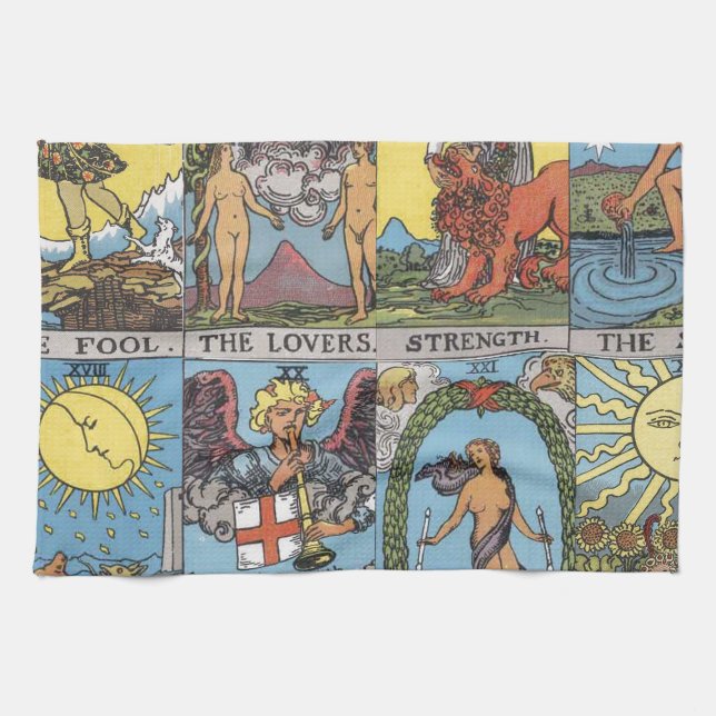 Tarot Card Collage Tea Towel (Horizontal)