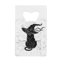 Tarot Card Crescent Moon And Black Cat Witch Hat H