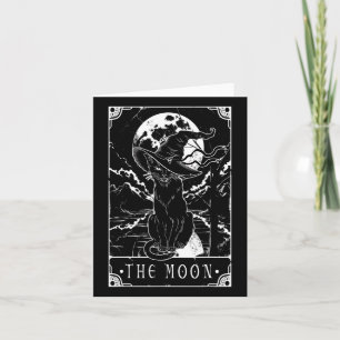 Tarot Card Crescent Moon And Black Cat Witch Hat H