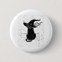 Tarot Card Crescent Moon And Black Cat Witch Hat H