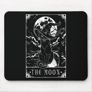 Tarot Card Crescent Moon And Black Cat Witch Hat H Mouse Mat
