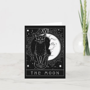 Tarot Card Crescent Moon And Cat Graphic 