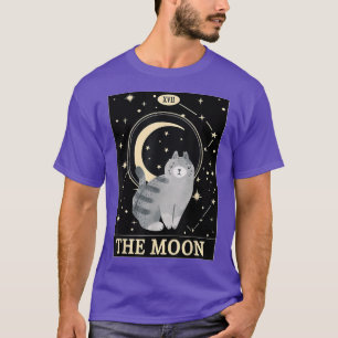 Tarot Card Crescent Moon And Cat Graphic Astrology T-Shirt