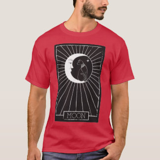 Tarot Card Crescent Moon And Cat Graphic T-Shirt