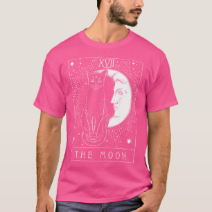 Tarot Card Crescent Moon And Cat Graphic T-Shirt