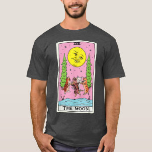 Tarot Card Crescent Moon And Cat Squad Graphic  T-Shirt