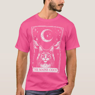 Tarot Card Crescent Moon Mainecoon Cat Mum Cat Lov T-Shirt