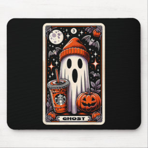 Tarot Card Cute Ghost Spooky Season Jack O Lantern Mouse Mat