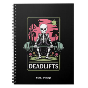 Tarot Card Deadlifts Funny Skeleton Workout Design Notebook