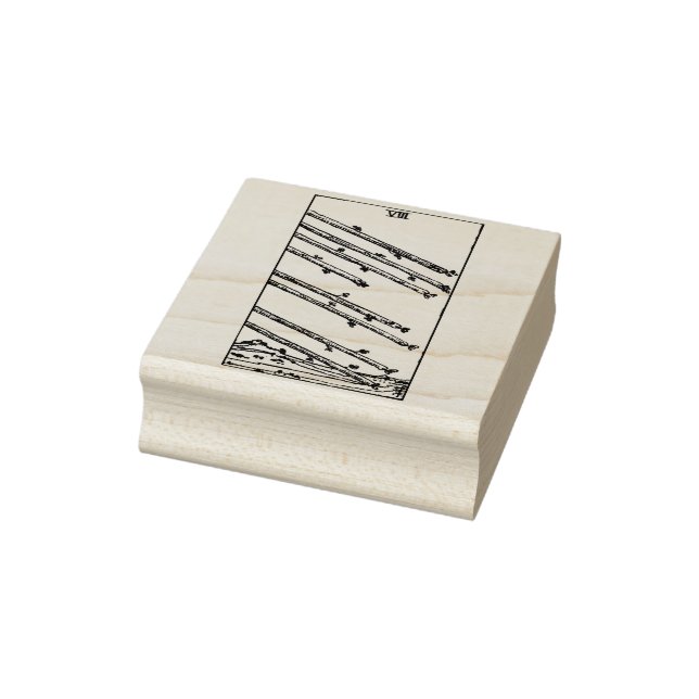 Tarot Card: Eight of Wands: 8 of Wands Rubber Stamp (Stamp)