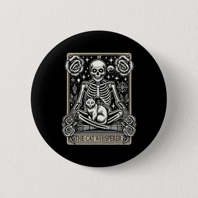 Tarot Card Emo Gothic - Occult The Cat Whisperer  6 Cm Round Badge (Front)