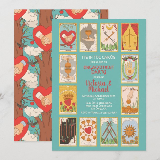 Tarot Card Engagement Party Invitations (Front/Back)