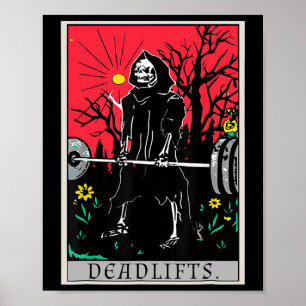 Tarot Card Funny Gym Deadlifts Workout Deadlift Fi Poster