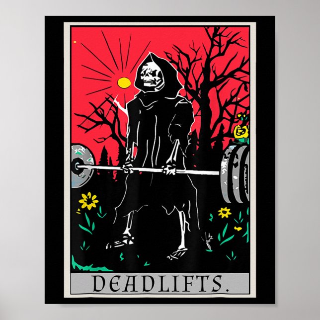 Tarot Card Funny Gym Deadlifts Workout Deadlift Fi Poster (Front)