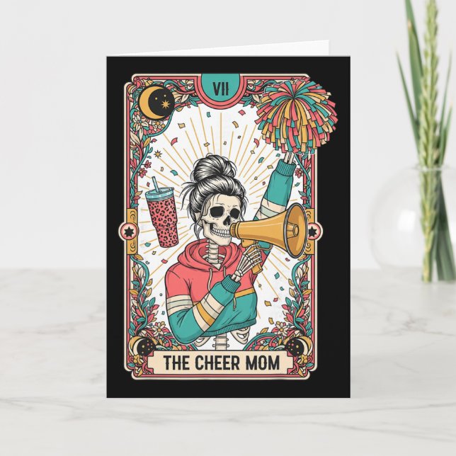 Tarot Card Gothic Cheer Mum Skeleton Funny Cheerle (Front)
