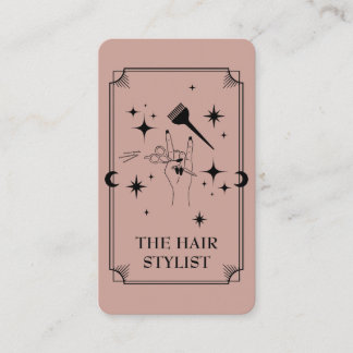 Tarot Card Hair Stylist Celestial Business Card