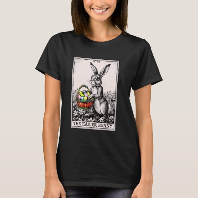 Tarot Card Happy Easter Bunny Spring Easter Egg Ea T-Shirt (Front)