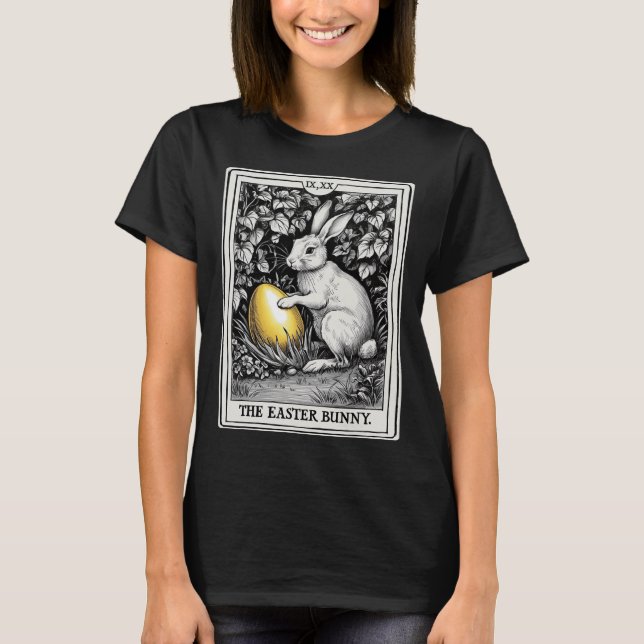 Tarot Card Happy Easter Bunny Spring Easter Egg Ea T-Shirt (Front)