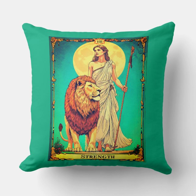 Tarot Card Illustration, Strength Cushion (Front)