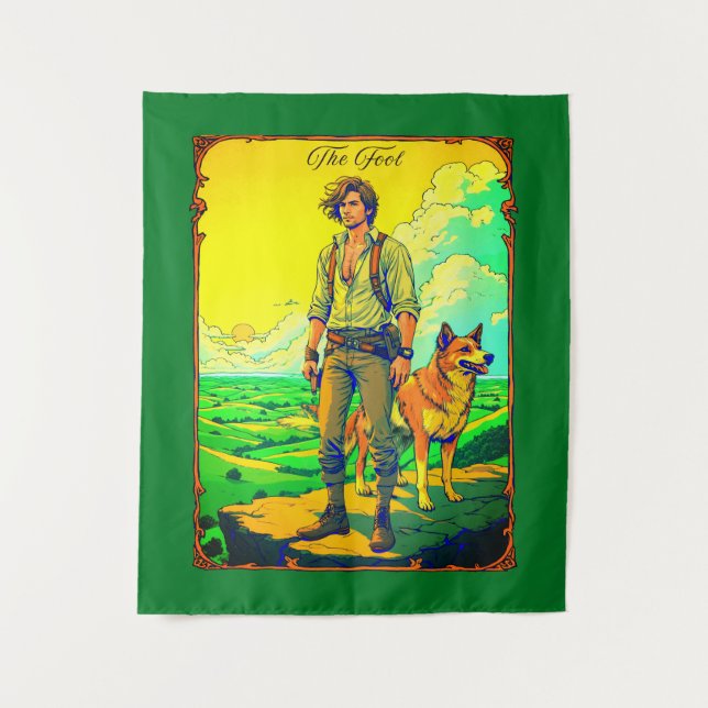 Tarot Card Illustration, The Fool Tapestry (Front)