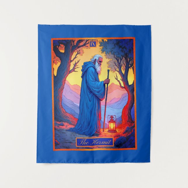 Tarot Card Illustration, The Hermit Tapestry (Front)