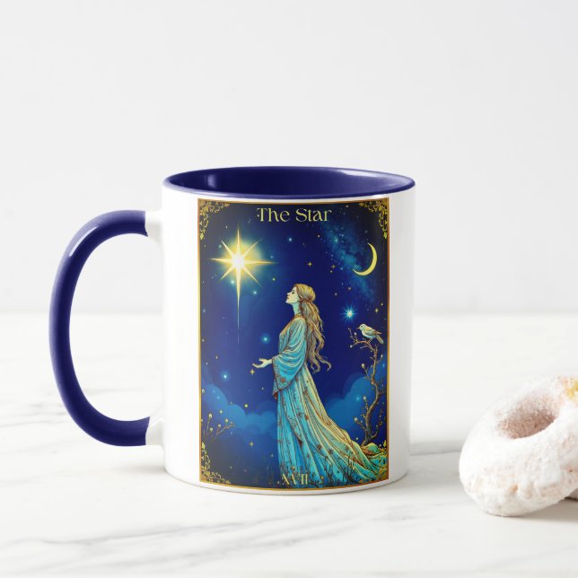 Tarot Card Illustration, The Star Mug (With Donut)
