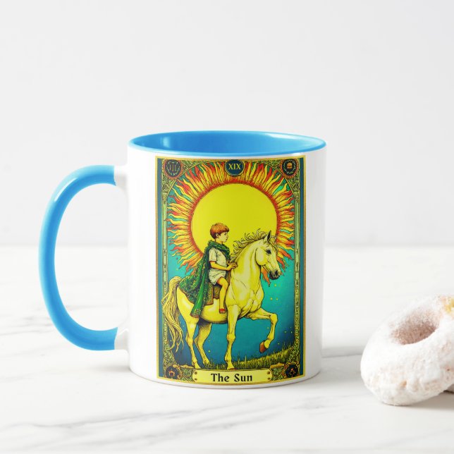 Tarot Card Illustration, The Sun Mug (With Donut)