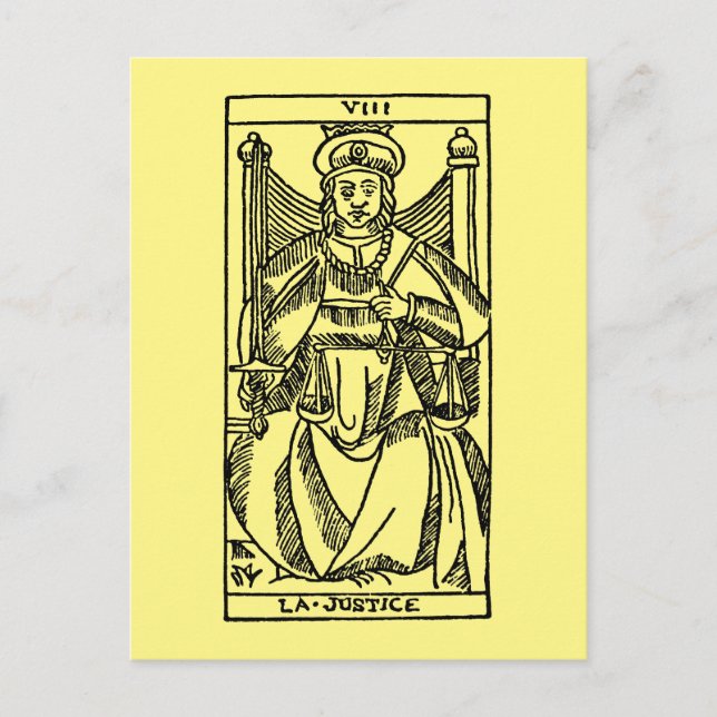 Tarot Card: Justice Postcard (Front)