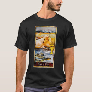 Tarot Card King of Cups And Dog Cosmic Graphic Dog T-Shirt