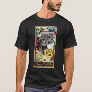 Tarot Card King of Pentacles And Dog Cosmic Graphi T-Shirt