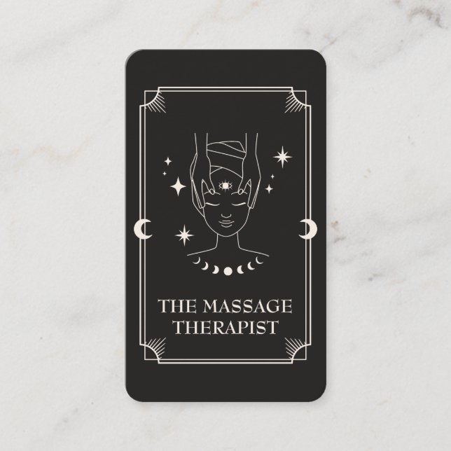 Tarot Card Massage Therapist Business Card (Front)