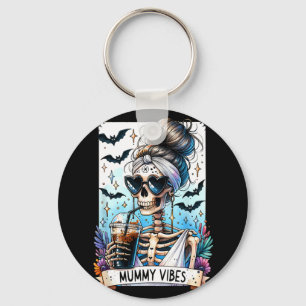 Tarot Card Mummy Vibes Spooky Season Skeleton Mum Key Ring