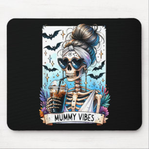 Tarot Card Mummy Vibes Spooky Season Skeleton Mum Mouse Mat