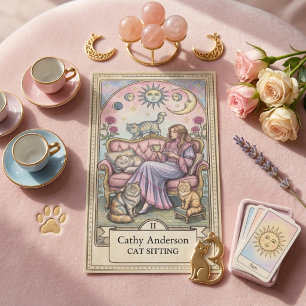 Tarot Card Mystical Cat Sitter Kitty Animal Lover 