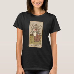 Tarot Card Nine Of Wands And Cat Cosmic Graphic Ca T-Shirt