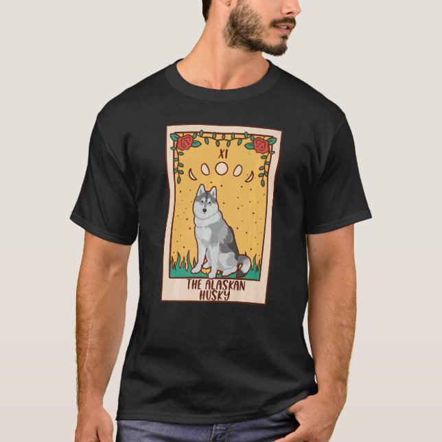 Tarot Card  Occult Magic Occultism Dog Alaskan Hus T-Shirt (Front)