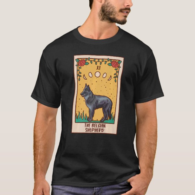 Tarot Card  Occult Magic Occultism Dog Belgian She T-Shirt (Front)