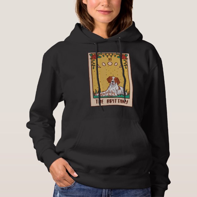 Tarot Card  Occult Magic Occultism Dog Brittany Hoodie (Front)
